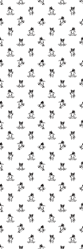 Bedroom vinyl rug cute dog on skateboard - TenStickers