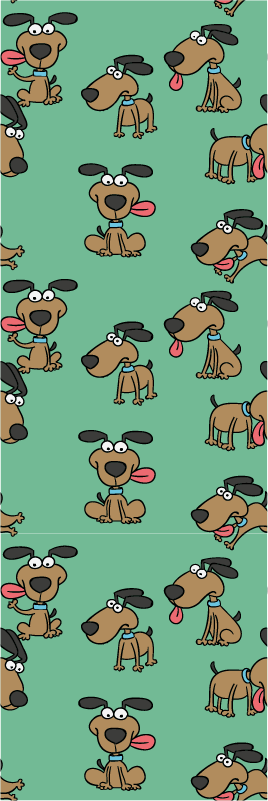 Funny dog cartoon style bedroom vinyl rug - TenStickers