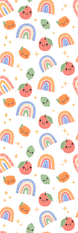 Cute babies fruits with face bedroom vinyl rug - TenStickers