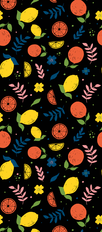 Citrus fruits with leaves bedroom vinyl rug - TenStickers
