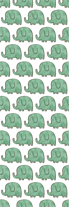 Bedroom vinyl rug with adorable elephant pattern - TenStickers