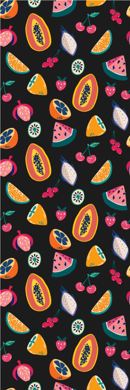 Bedroom vinyl rug with multicolored fruits design - TenStickers