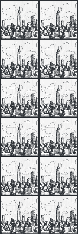 Bedroom vinyl rug nyc sketch collage design - TenStickers