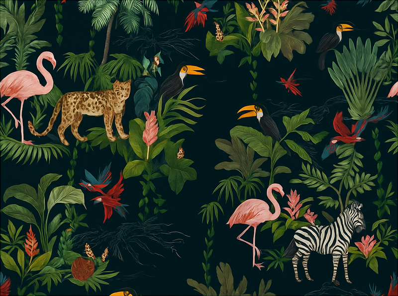 Bedroom vinyl rug with dark exotic pattern - TenStickers