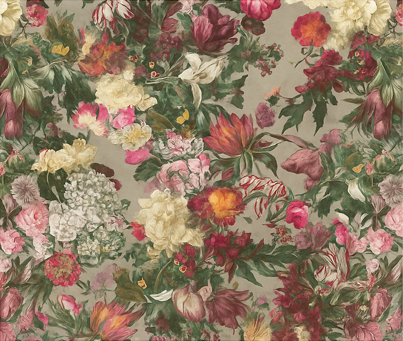 Bedroom vinyl rug with vintage floral design - TenStickers