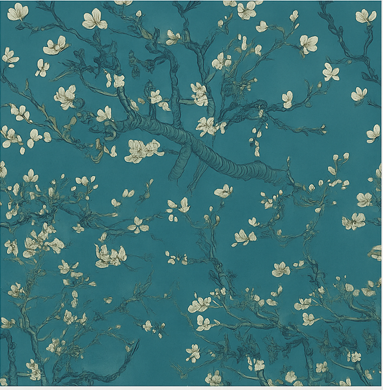 Dark blue tree design bedroom vinyl rug - TenStickers