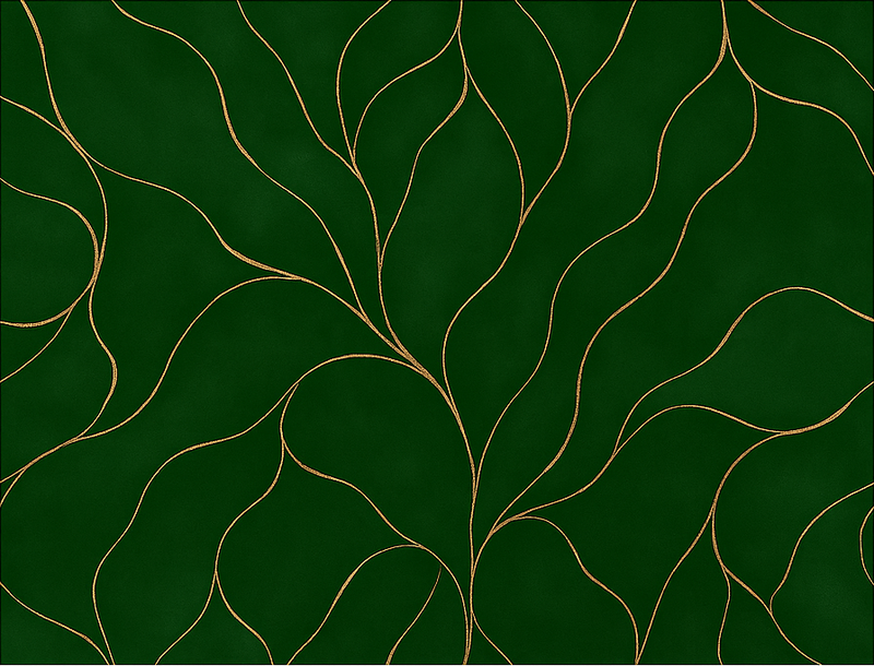 Bedroom vinyl rug in green and gold marble - TenStickers