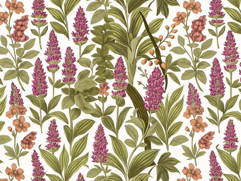 Colorful botanical pattern bedroom vinyl rug - TenStickers