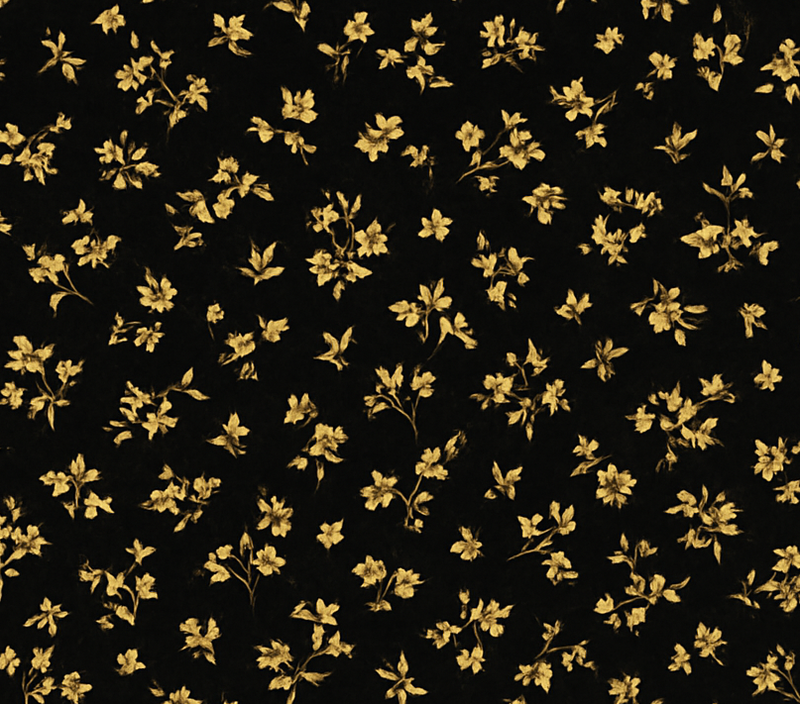Bedroom vinyl rug dark floral design on black - TenStickers