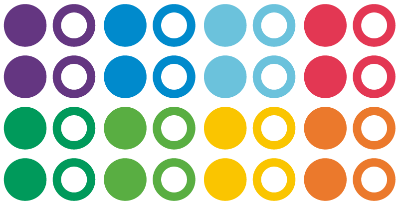 Geometric vinyl rug rainbow color circles - TenStickers