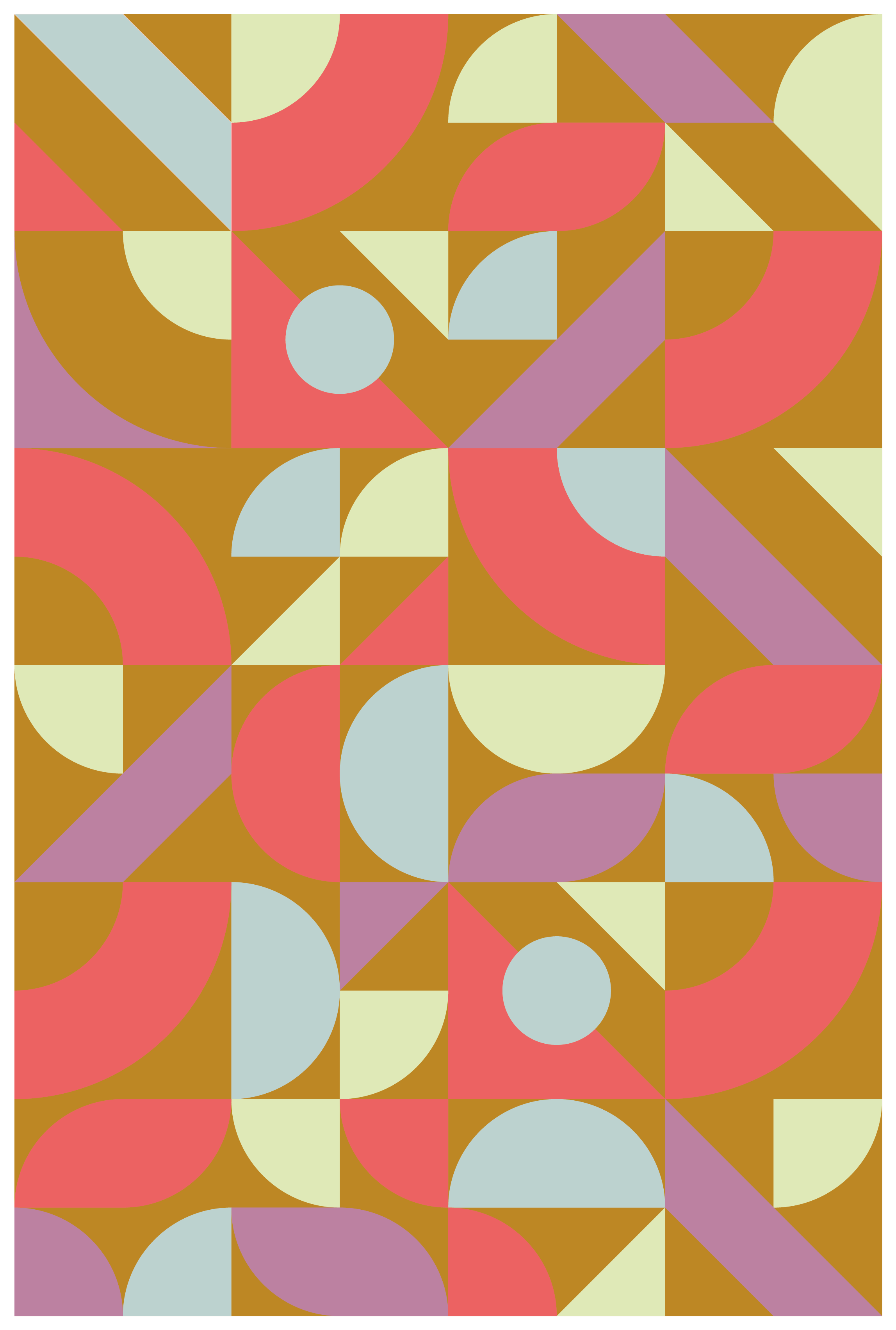 Geometric vinyl rug in vintage hues - TenStickers