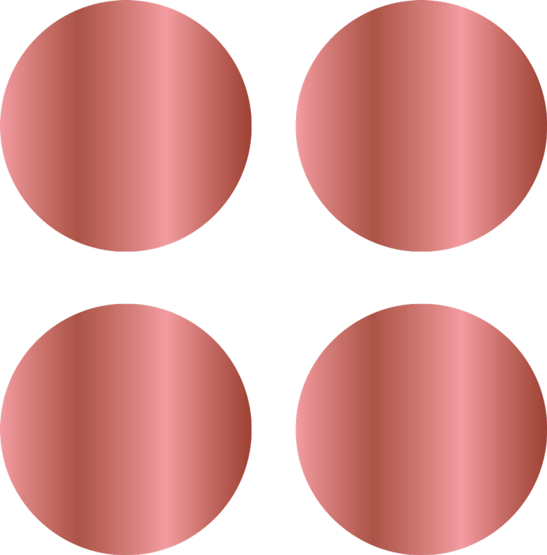 Geometric vinyl rug in rose gold polka dots - TenStickers