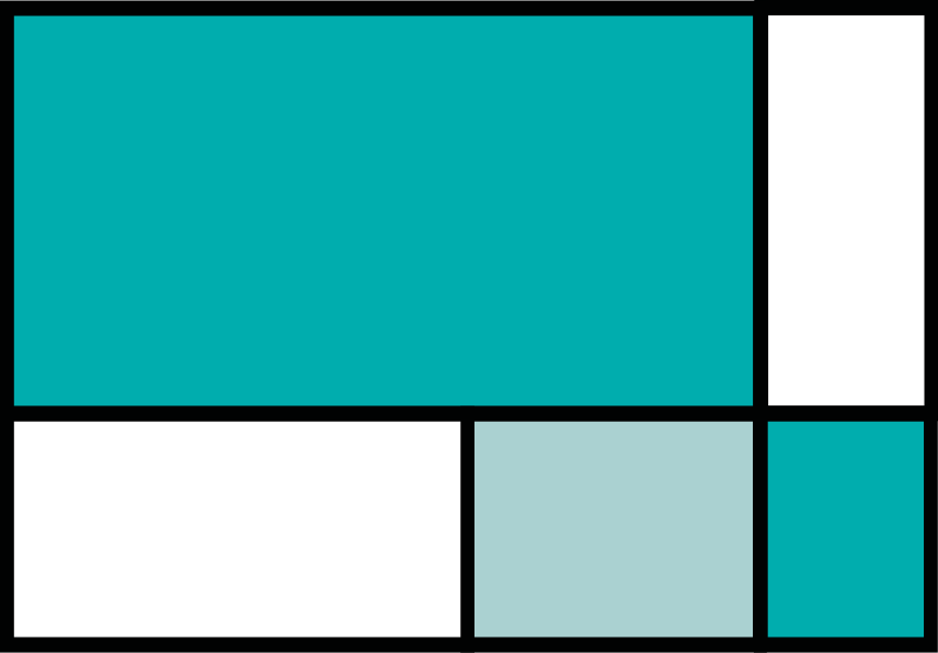 Geometric vinyl rug in green square color blocks - TenStickers