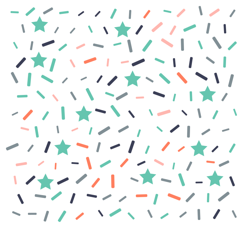 Geometric vinyl rug with stars and sprinkles confetti - TenStickers