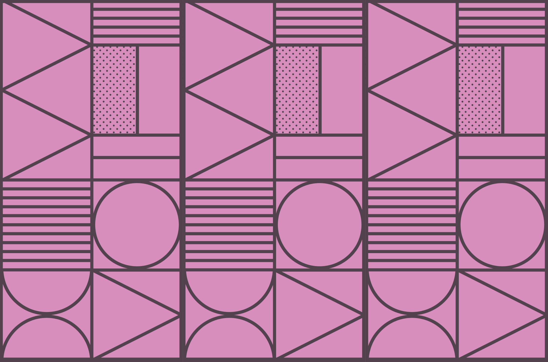 Geometric vinyl rug in pink and grey color block - TenStickers