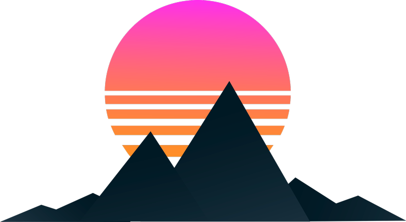 Geometric vinyl rug mountain sunset - TenStickers