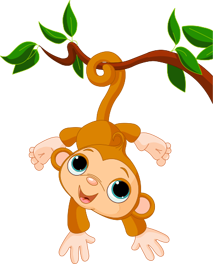 Kids vinyl rug happy little monkey design - TenStickers