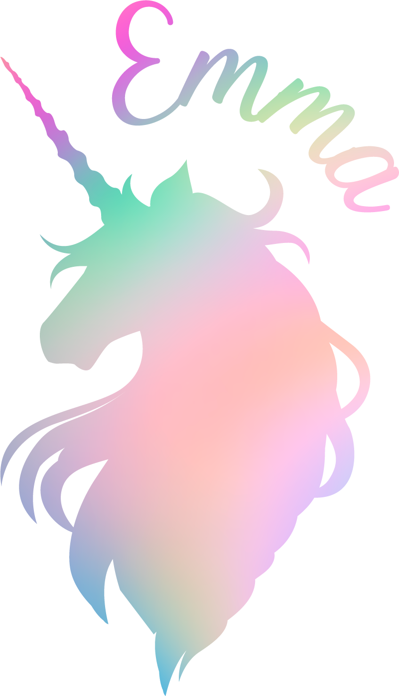 Kids vinyl rug customizable unicorn silhouette - TenStickers