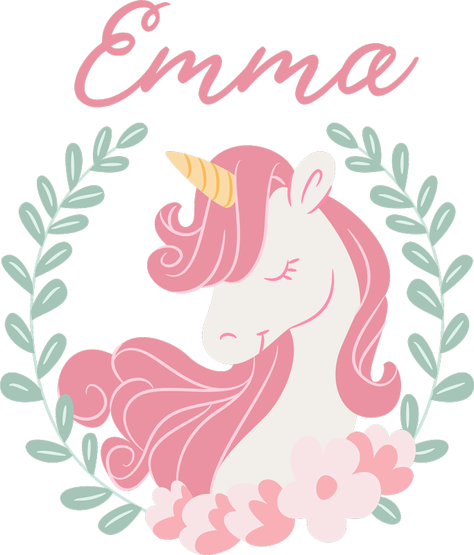 Kids vinyl rug personalized unicorn princess - TenStickers