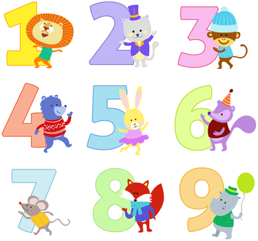 Kids vinyl rug number stickers collection - TenStickers