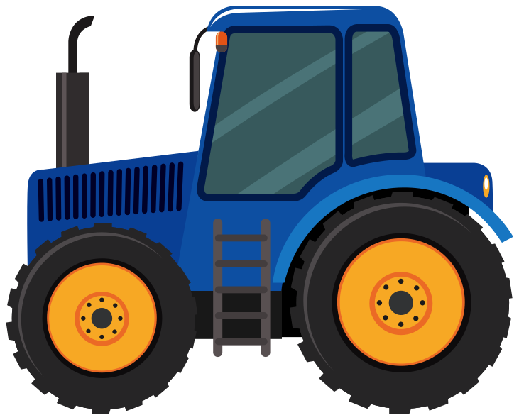 Kids vinyl rug blue tractor - TenStickers