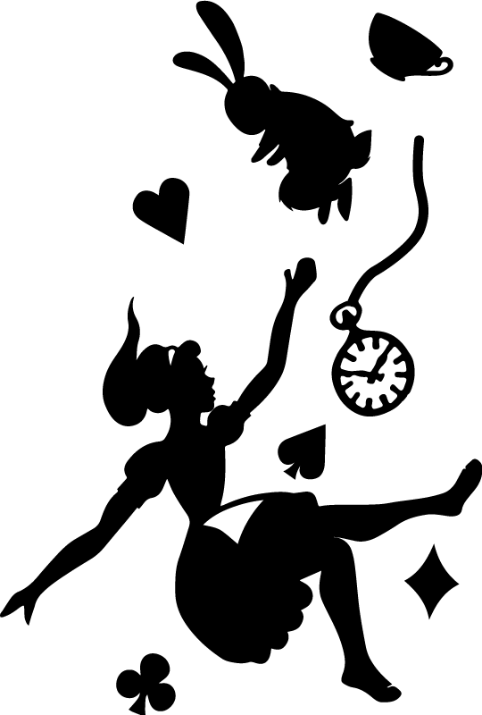 Kids vinyl rug alice and the white rabbit - TenStickers