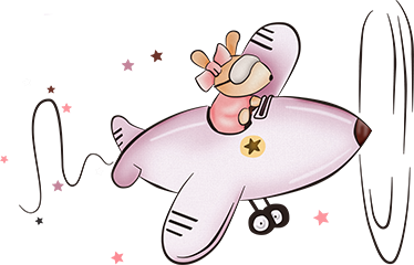Kids vinyl rug little mouse on an airplane - TenStickers