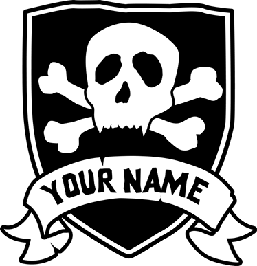 Kids vinyl rug pirate skull personalized design - TenStickers
