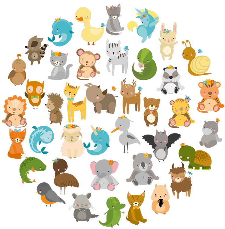 Kids vinyl rug zoo animals - TenStickers