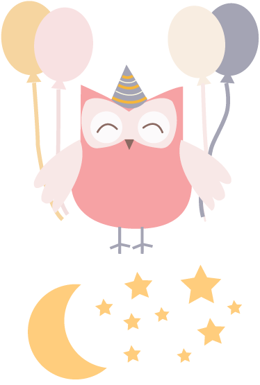 Kids vinyl rug with festive owl design - TenStickers