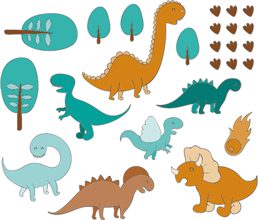 Kids vinyl rug jurassic landscape sticker - TenStickers