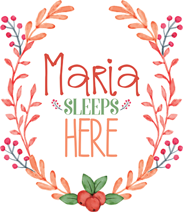 Kids vinyl rug sleeps here with name - TenStickers