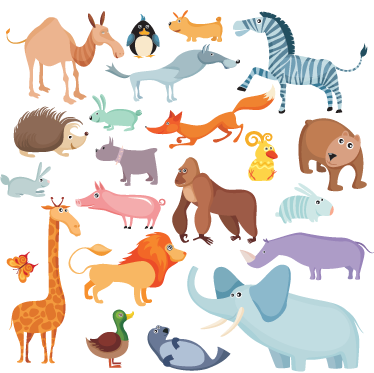Kids vinyl rug wild animal stickers - TenStickers
