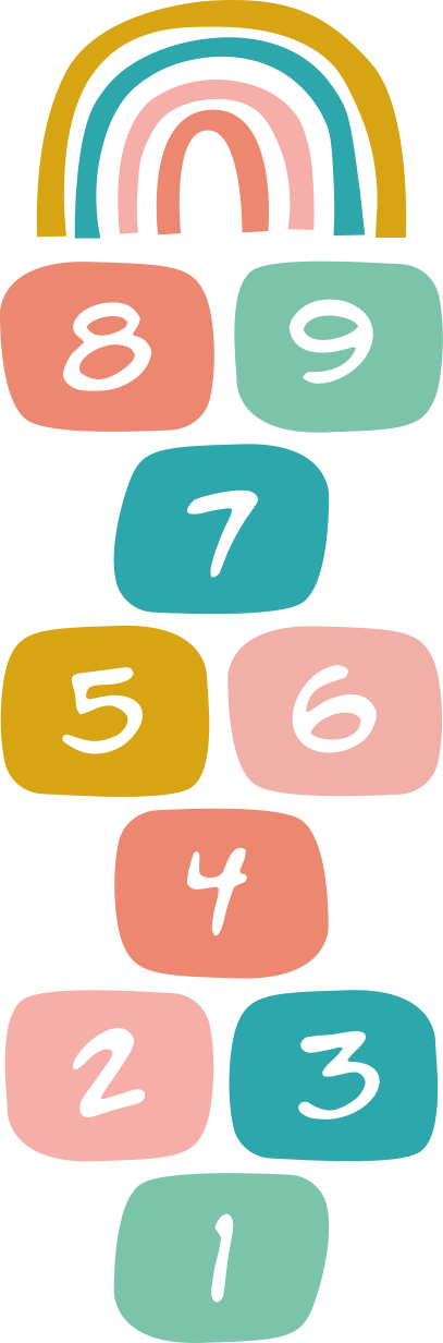 Kids vinyl rug hopscotch with rainbow design - TenStickers