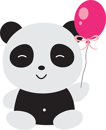 Kids vinyl rug panda bear with pink balloon - TenStickers