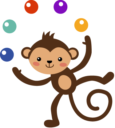 Kids vinyl rug juggling monkey - TenStickers