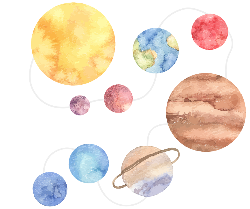 Kids vinyl rug solar system map - TenStickers