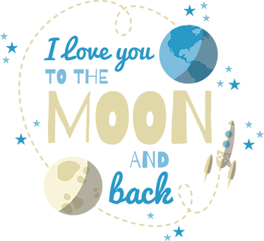 Kids vinyl rug love you to the moon and back - TenStickers