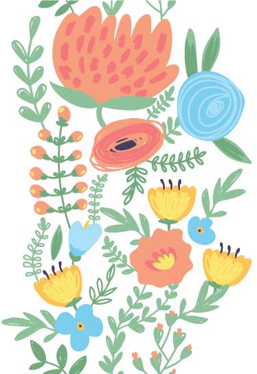 Kids vinyl rug floral door sticker - TenStickers