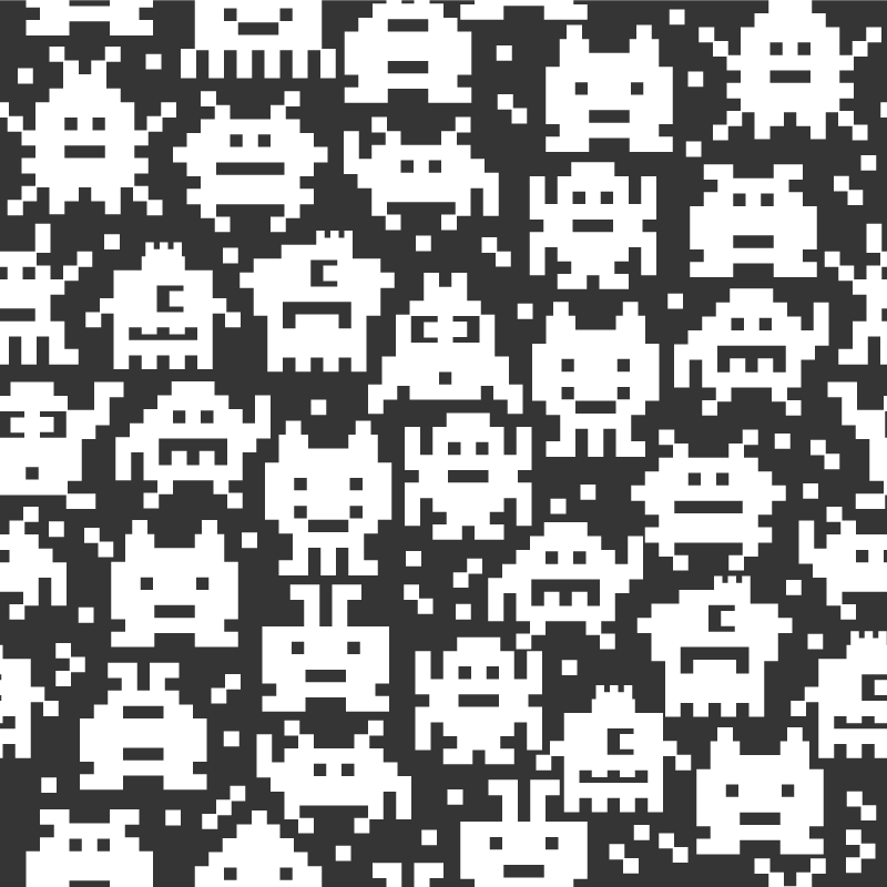 Kids vinyl rug featuring video game monsters - TenStickers