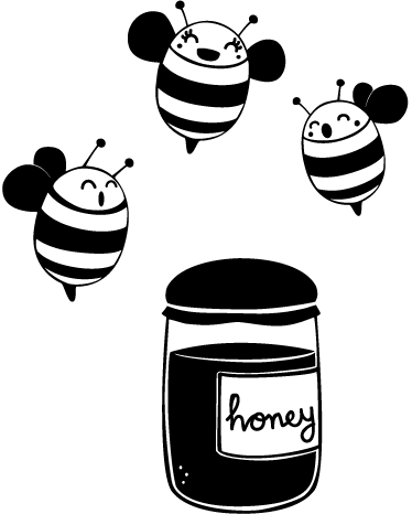 Kids vinyl rug honey and bees design - TenStickers