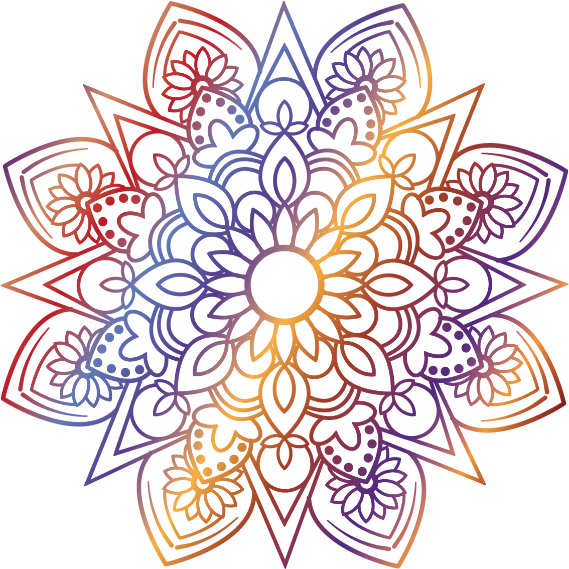 Bedroom vinyl rug in vibrant fiery mandala - TenStickers