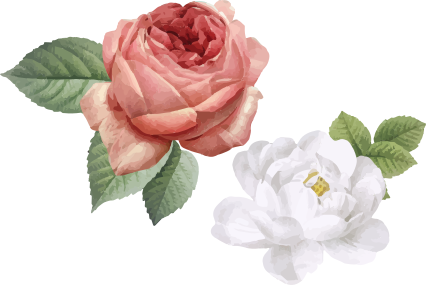 Bedroom vinyl rug white and pink roses design - TenStickers