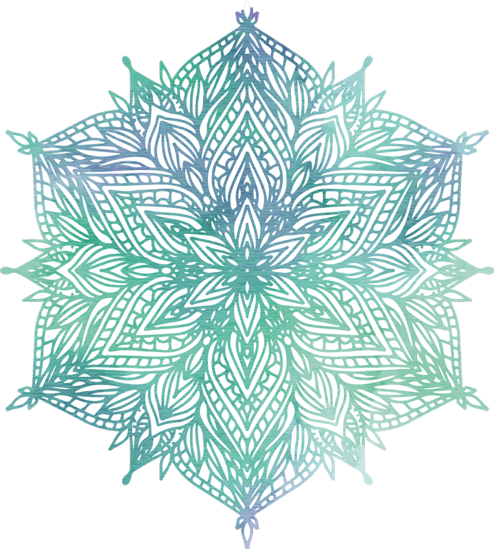 Turquoise mandala bedroom vinyl rug - TenStickers