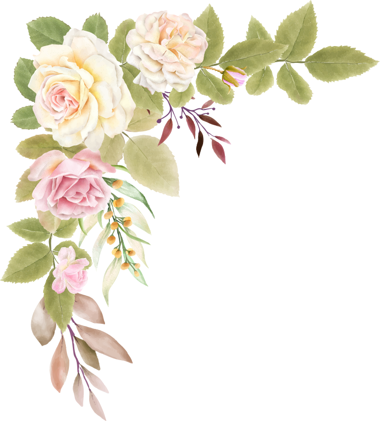 Pink and white roses bedroom vinyl rug - TenStickers