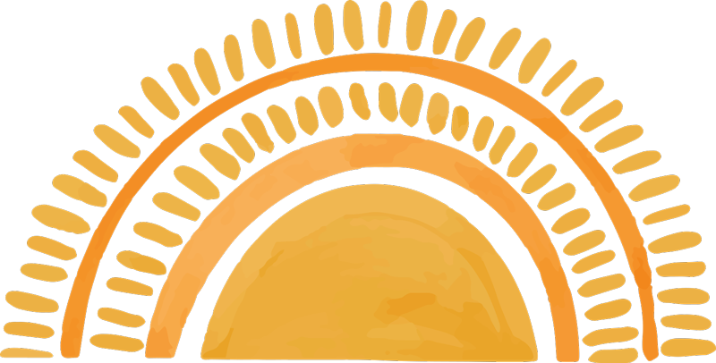 Bedroom vinyl rug with drawn yellow sun - TenStickers