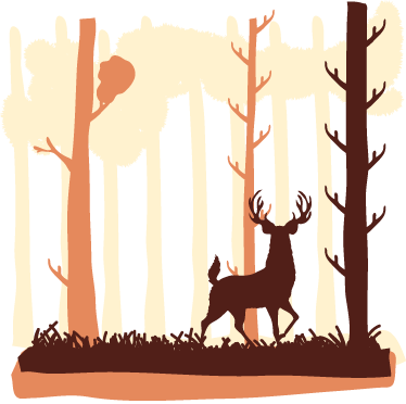 Bedroom vinyl rug forest and deer design - TenStickers