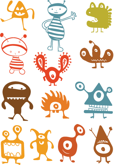 Kids vinyl rug with vibrant aliens design - TenStickers