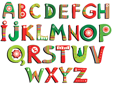 Kids vinyl rug with green and red letters - TenStickers