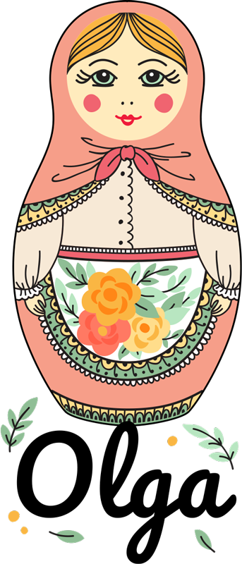 Kids vinyl rug personalized matrioska design - TenStickers